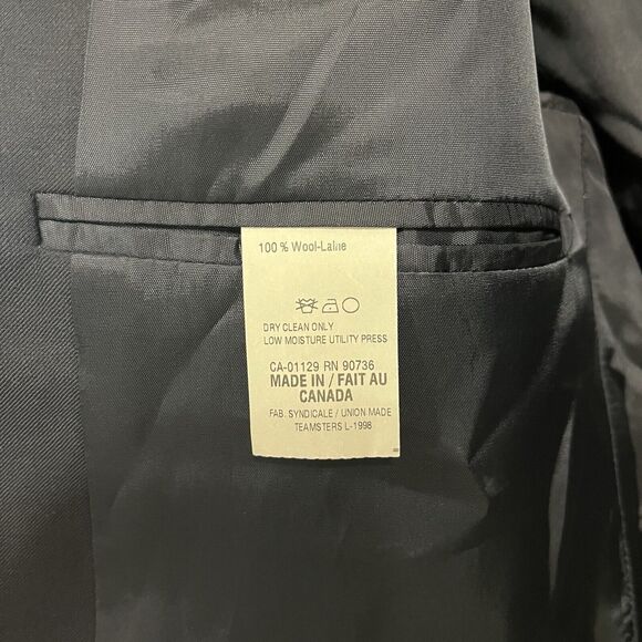 VTG Chaps Ralph Lauren Jacket M Blue 100% Wool Blazer Canada Made 42L - Picture 4 of 9